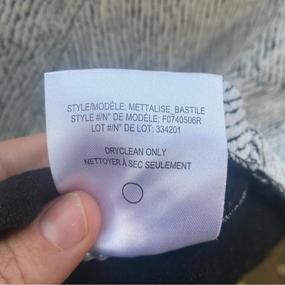 Theory Mock Turtleneck Black White Textured Sweater Size Small - Picture 7 of 7